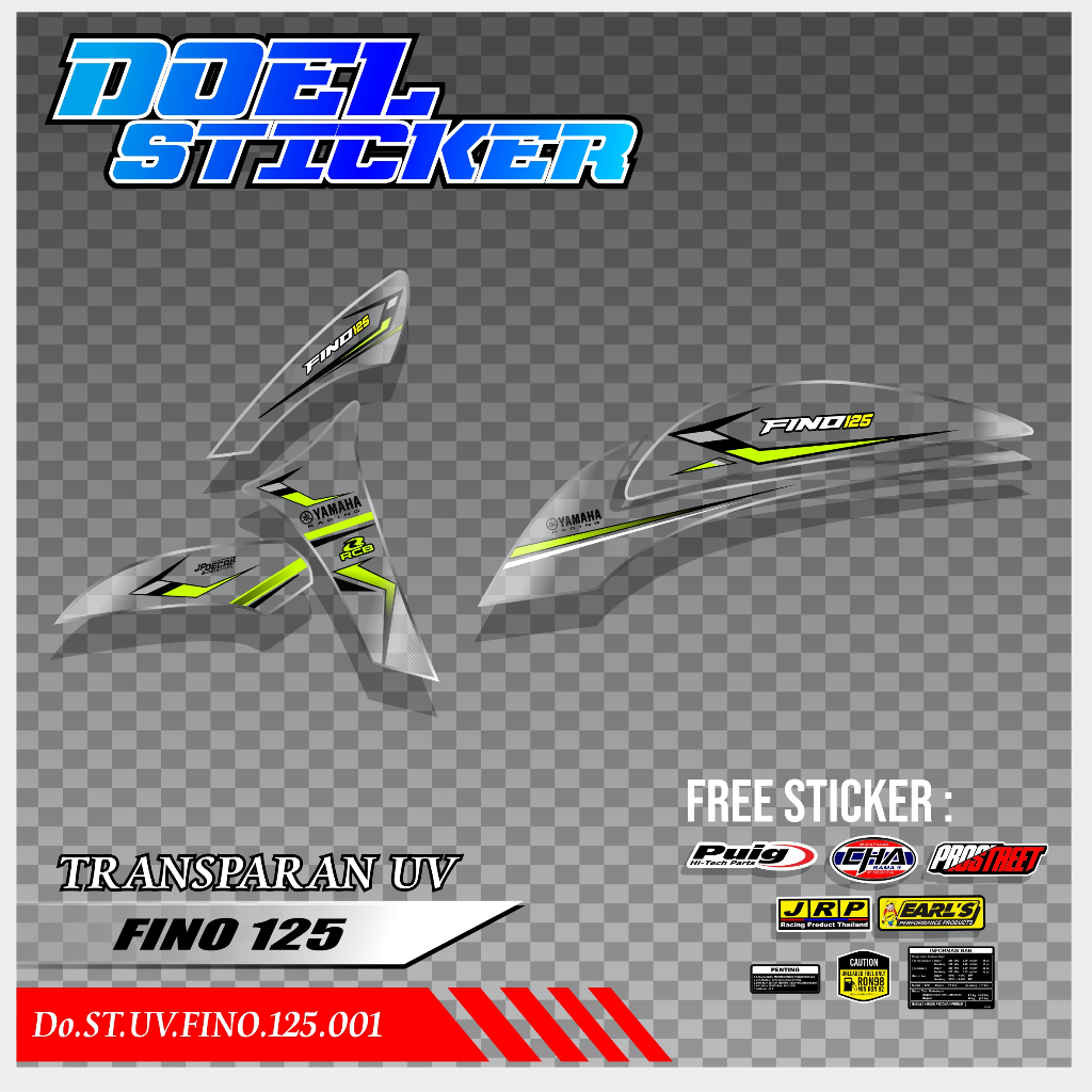 Stiker Transparan Fino Fi / Sticker Decal Motor fino 125 fi Striping fino125 Transparan Doel 001