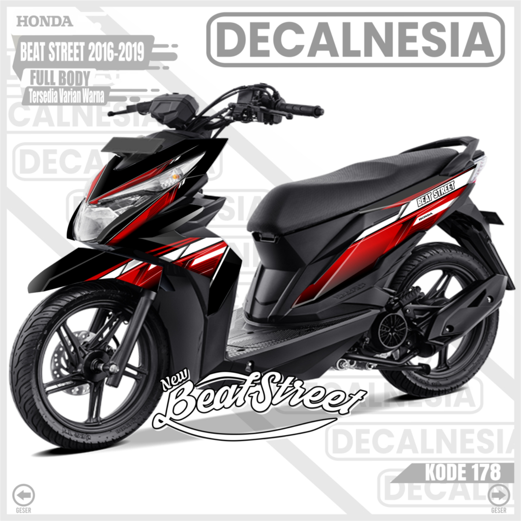 Stiker Decal Motor Beat Street Old  2016 2017 2018 2019 Full Body Variasi Modifikasi C178