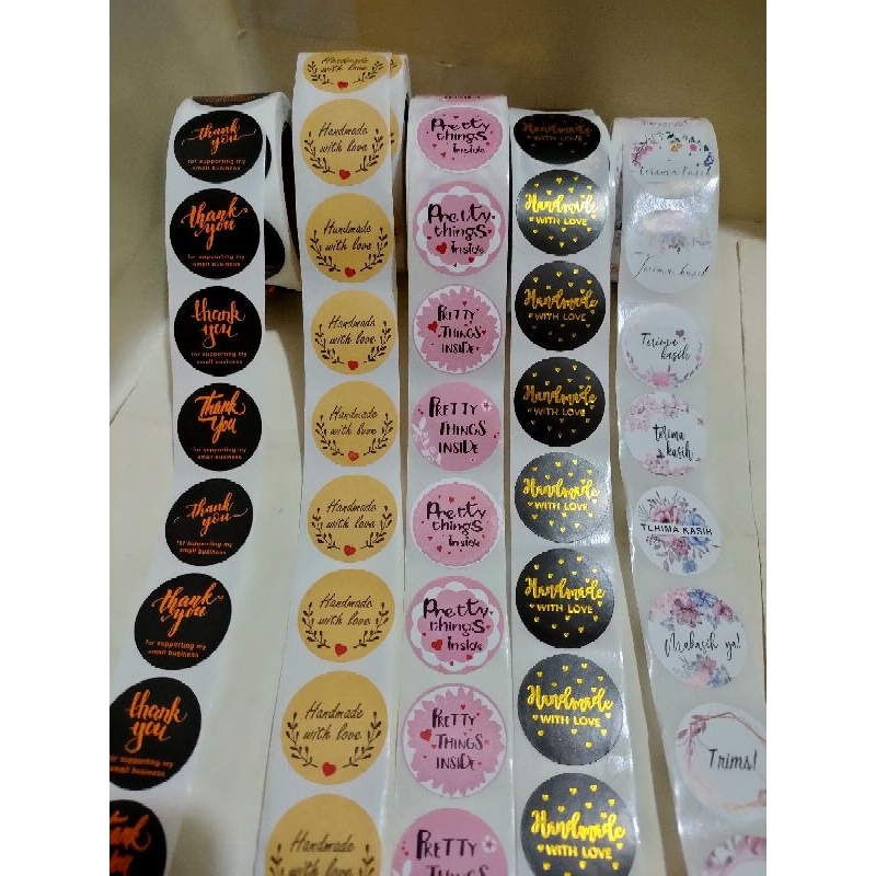 

(100pcs) stiker thankyou handmade stiker hampers label terimakasih uk 2,5cm