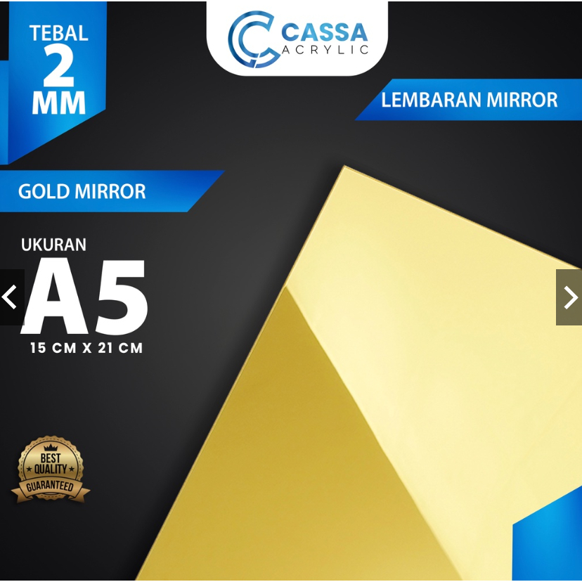 

Lembaran Acrylic / Akrilik Mirror GOLD A5 2MM Grosir Berkualitas