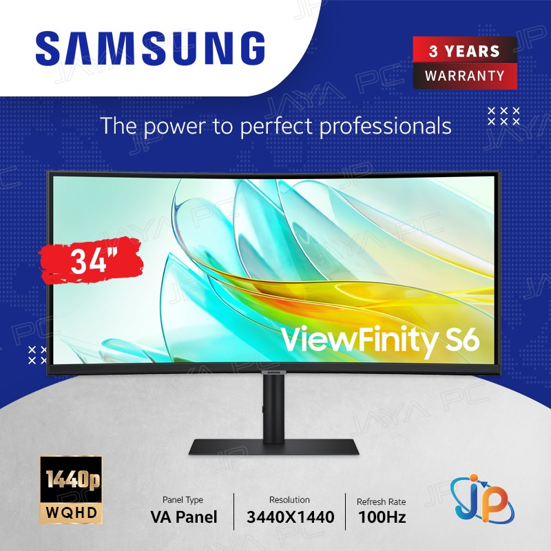 Monitor Samsung LED ViewFinity S6 S34C650- Curved WQHD 34" Inch