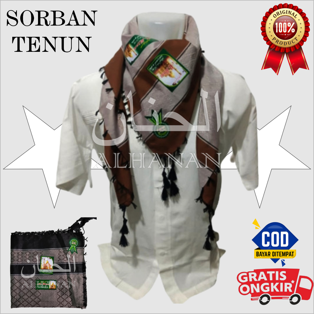 ALHANAN SORBAN HAJI POLOS ALMINA SURBAN ARAB PRIA DEWASA