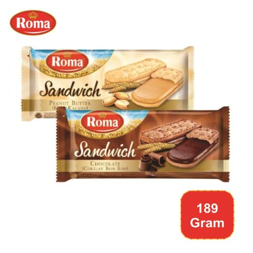 

Roma Sandwich Chocolate / Peanut Butter / Biskuit Krim Coklat / Kacang