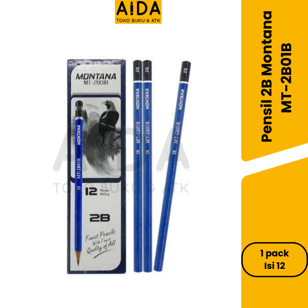 

Pensil 2B Montana MT-2B01B BLUE Graphite 1 pack/ 12 pcs Pencil Komputer