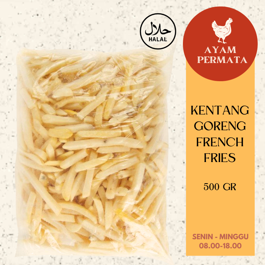 

French Fries / Kentang Goreng / Fren Fres - Import Halal Garing Renyah Cocok untuk Horeka dan Di rumah - Ayam Permata