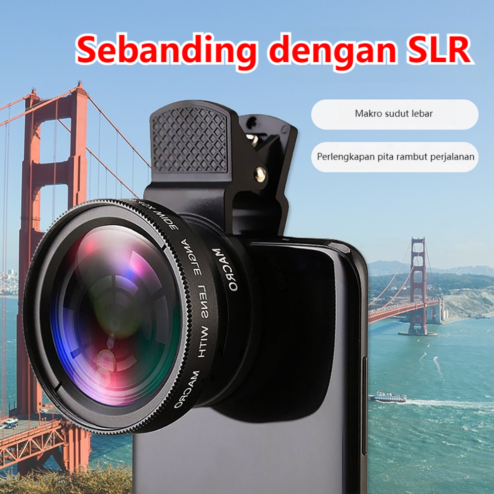 Aksesoris Lensa Macro Smartphone 12.5X Camera HP Klip In 1 2 Lensa Super Wide Angle