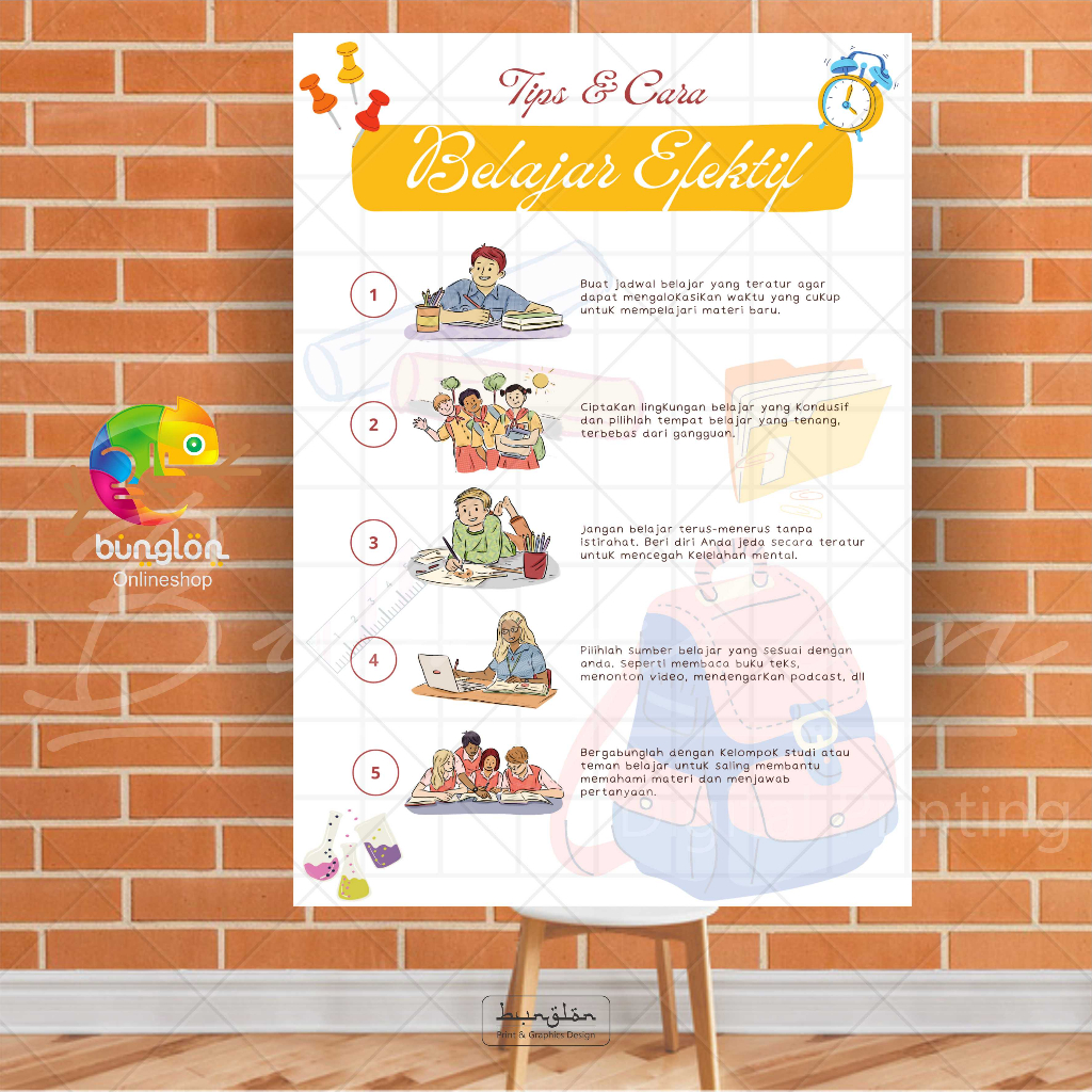 

Poster Edukasi Tips & Cara Belajar Efektif