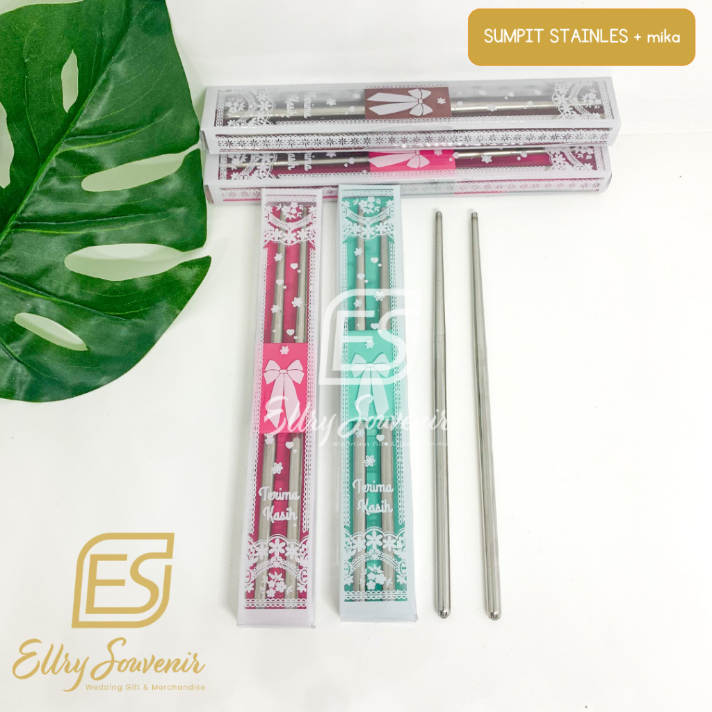 Souvenir Sumpit Stainless Mika Motif