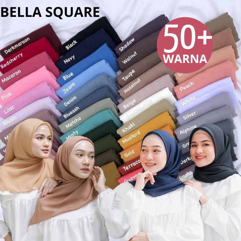 BELLA SQUARE HIJAB SEGIEMPAT "PART 1" ( Bahan Polycatton Premium ) COD / GOSEND / J&amp;T