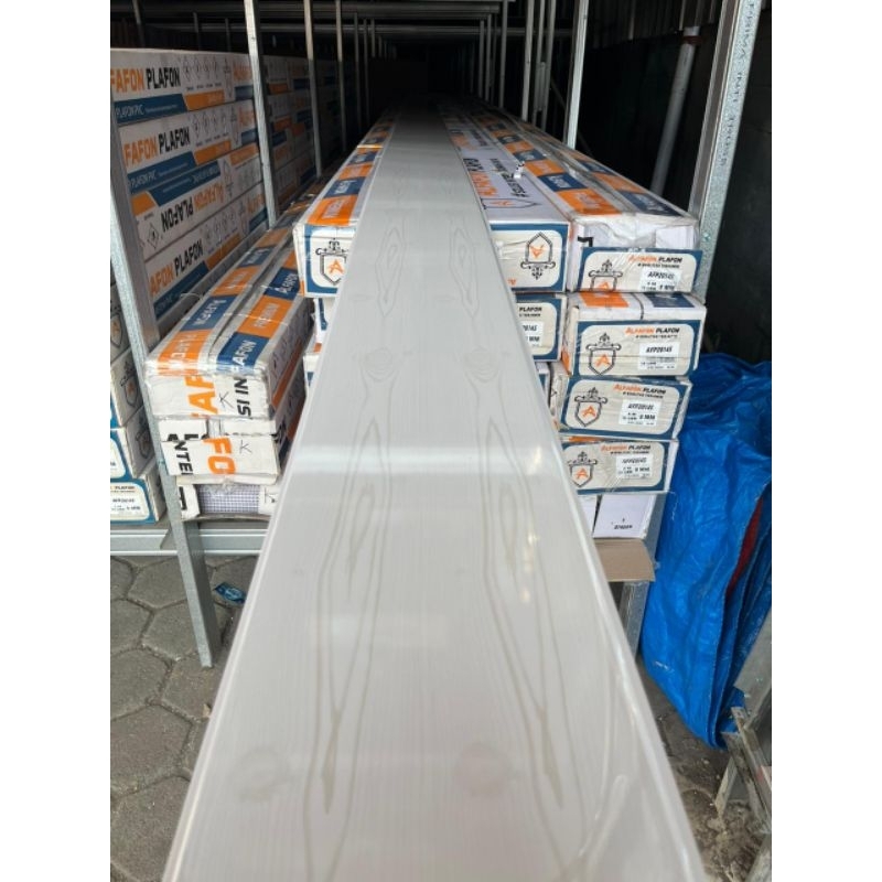 Plafon Pvc Putih Glossy Serat Kayu S612 (PERLEMBAR)