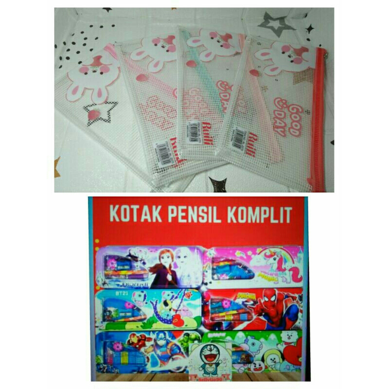 

kotak pena sanrio/ tempat pena kaleng/ tempat pensil jaring