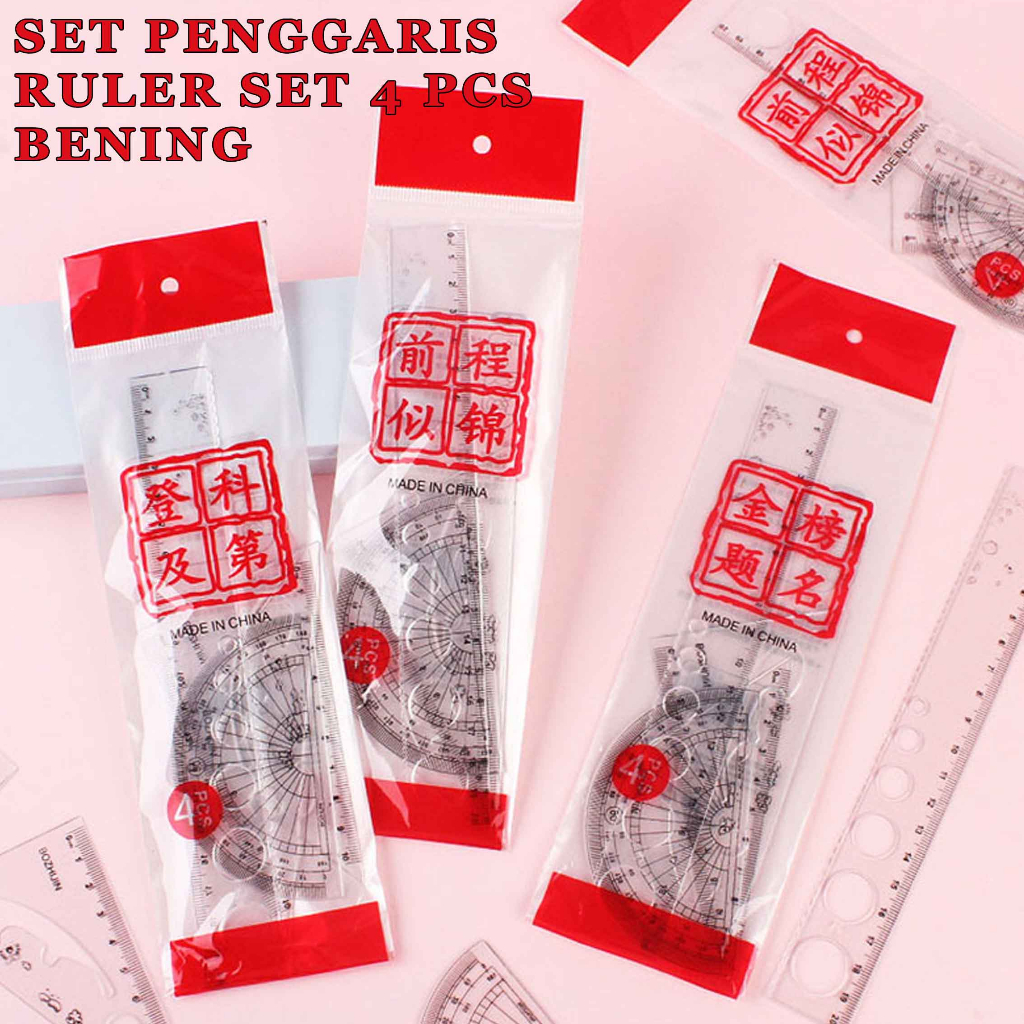 

Ruler Set 4pcs * Set Penggaris * Penggaris Multifungsi