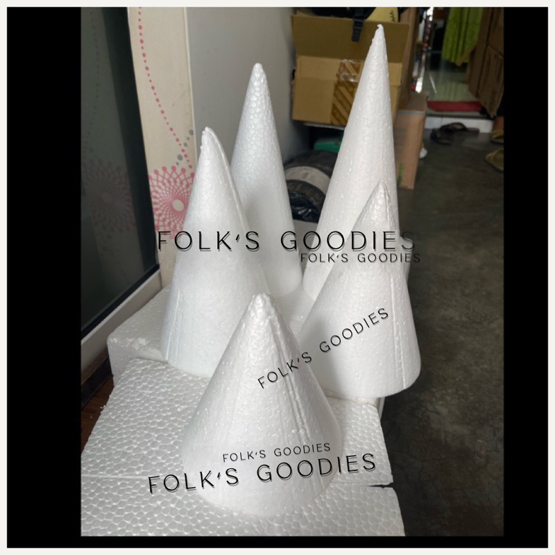 

Tinggi 25cm 15cm Styrofoam Dummy Cone Gabus Kerucut Ukuran diameter pilih di varian