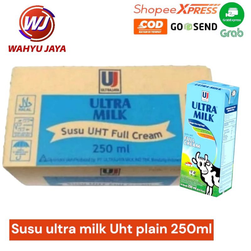 

susu ultra milk plain 24*250ml