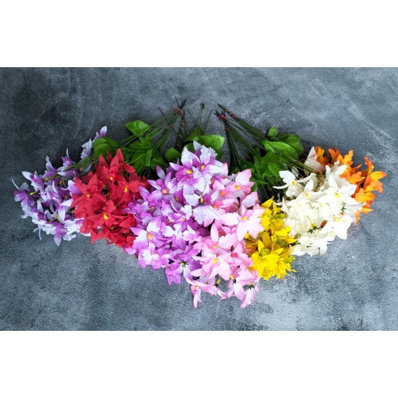 bunga anggrek katalia 5 kuntum artificial batangan / bunga anggrek katalia cabang 1 / bunga anggrek 