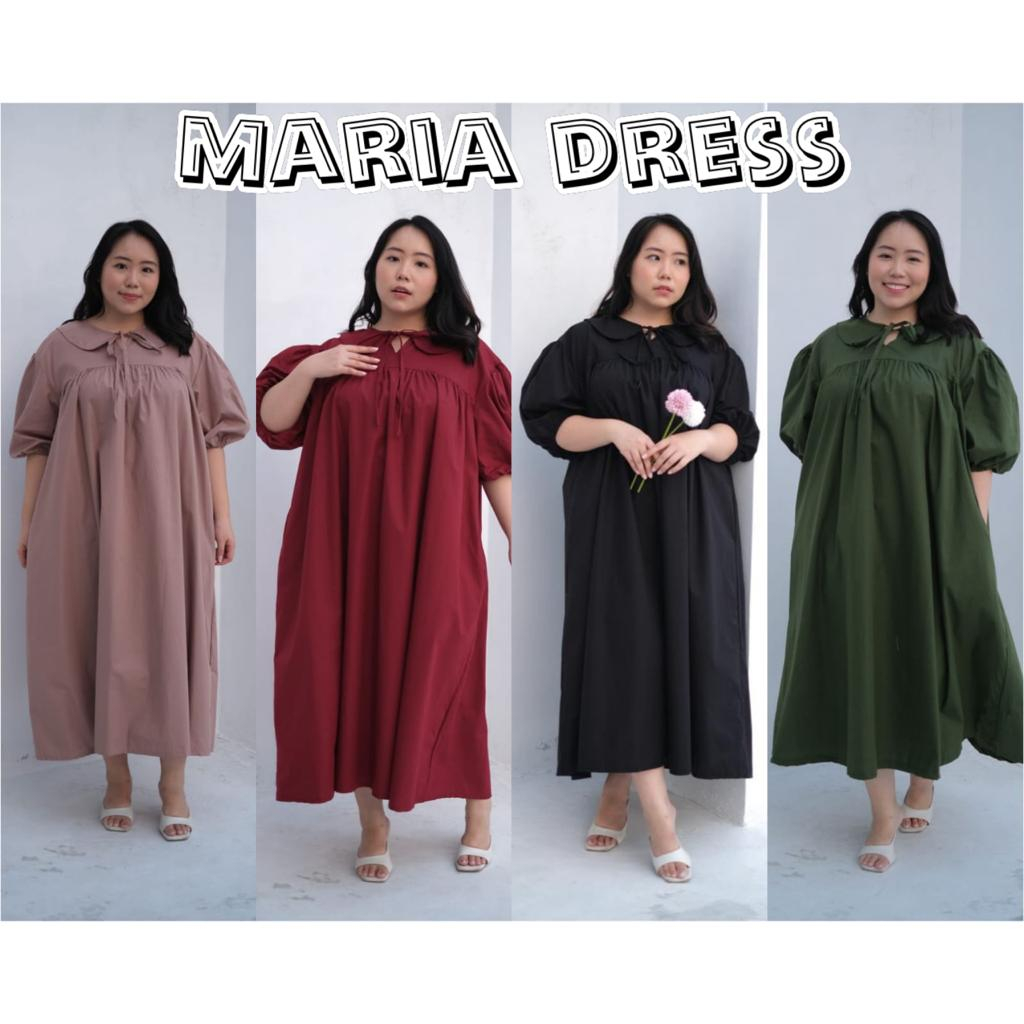 JUMBO MARIA DRESS BIGSIZE MATERIAL KATUN POPLIN HQ FIT TO XXL MIDIDRESS