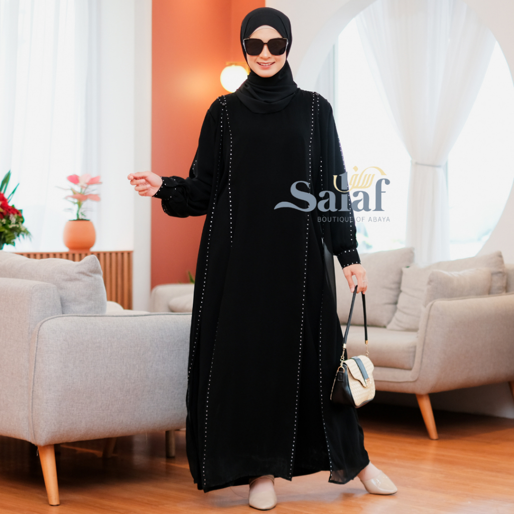 Abaya Hitam Gamis Turkey Bahan Kain Saudi-3