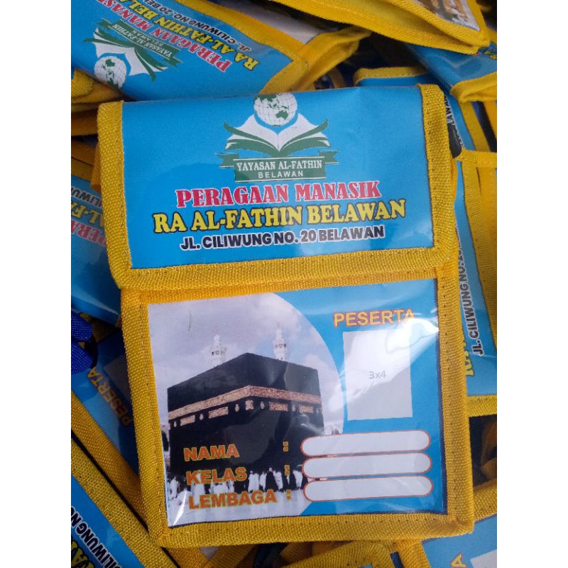 Tas manasik haji anak TK dan paud bisa pakai logo dan nama sekolah