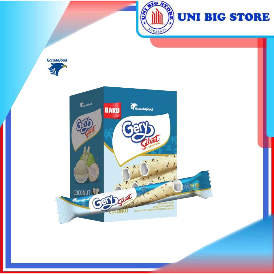 

Gery Saluut Wafer Coconut Roll 7 gr x 24 pcs BOX Rol Krim Kelapa