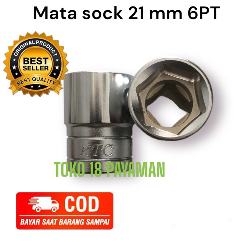 KTC Mata sock 21 mm 6PT 1/2 inch / Kunci sock 21 mm B4-21 KTC japan original