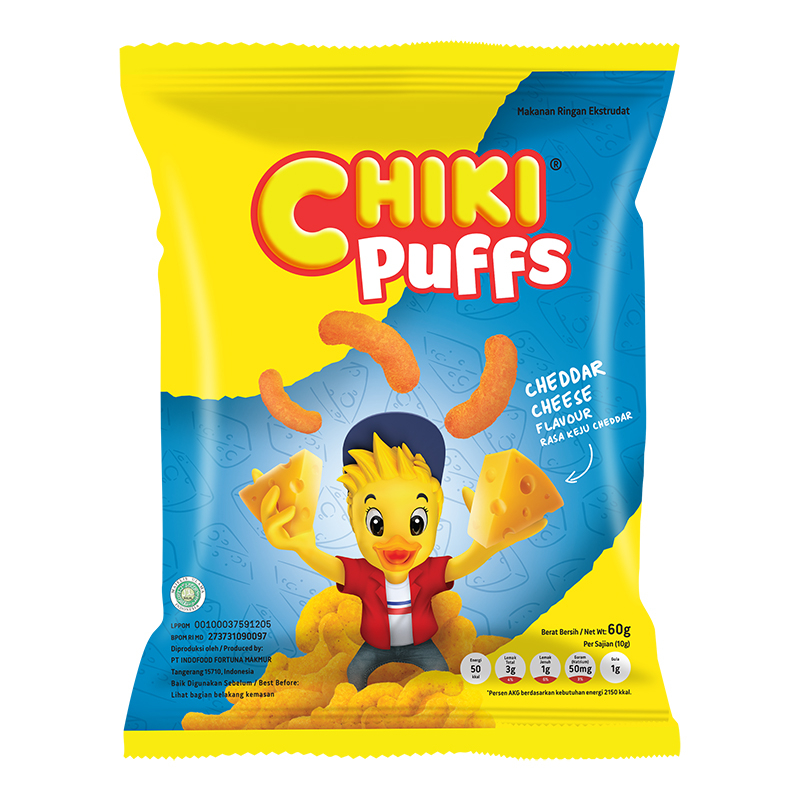 

CHIKI Puffs Makanan Ringan Cheddar Cheese 60 g