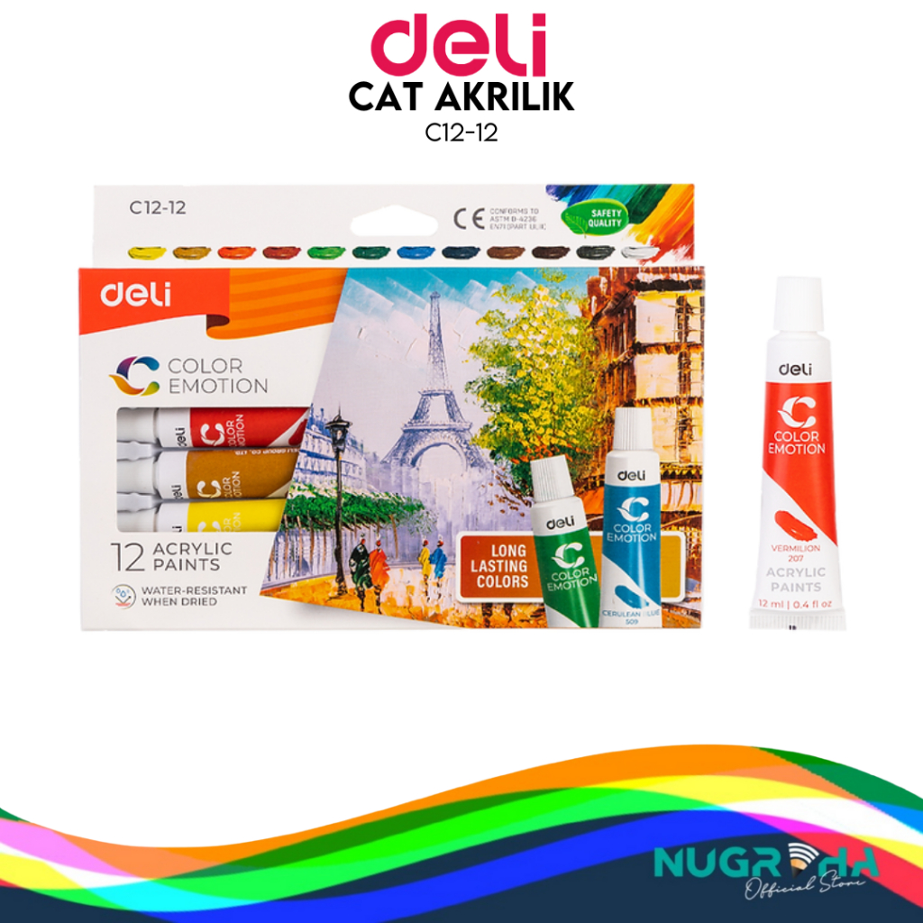 

DELI CAT AKRILIK LUKIS 12 WARNA C12-12