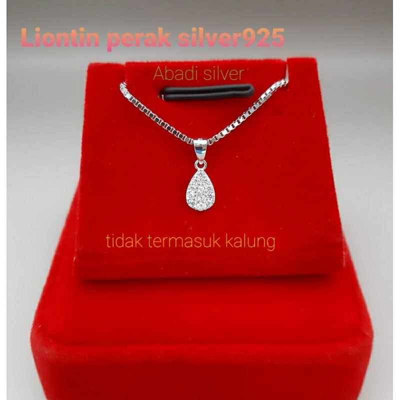 Liontin tetes air perak silver 925 liontin ukuran kecil full mata