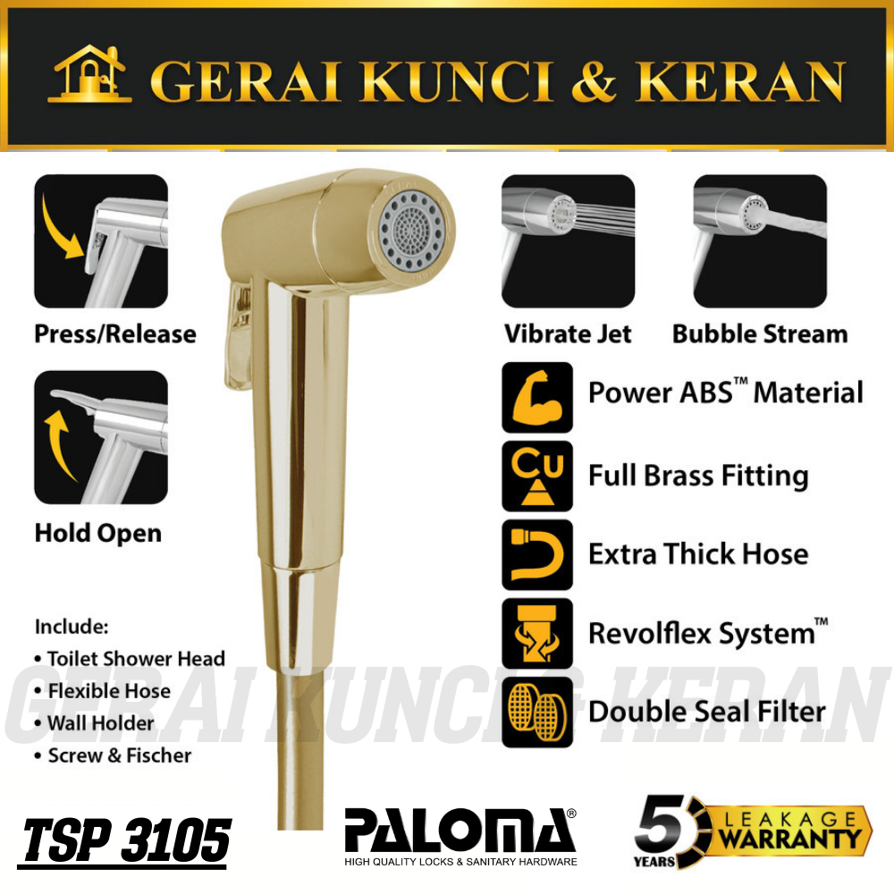 PALOMA TSP 3105 TOILET SHOWER JET WASHER GOLD SHOWER CEBOK SEMPROTAN GOLD