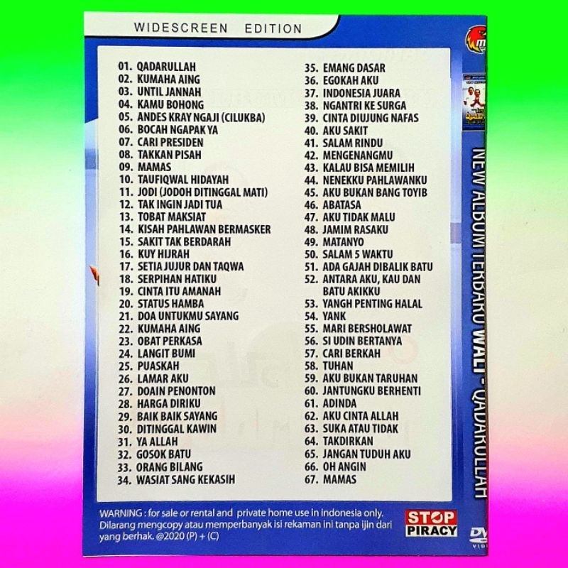 KASET MP5 DVD LAGU WALI BAND