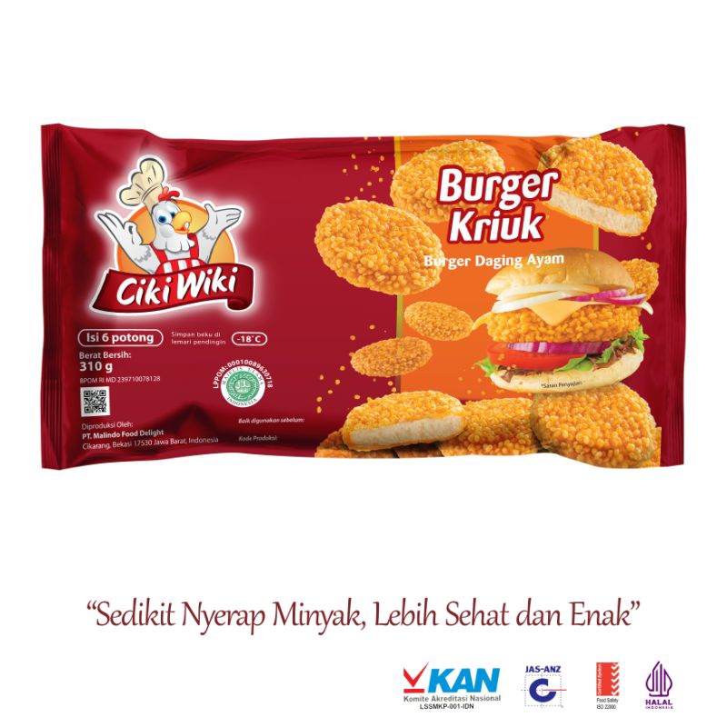 

cikiwiki burger crispy 310gr isi 6pcs