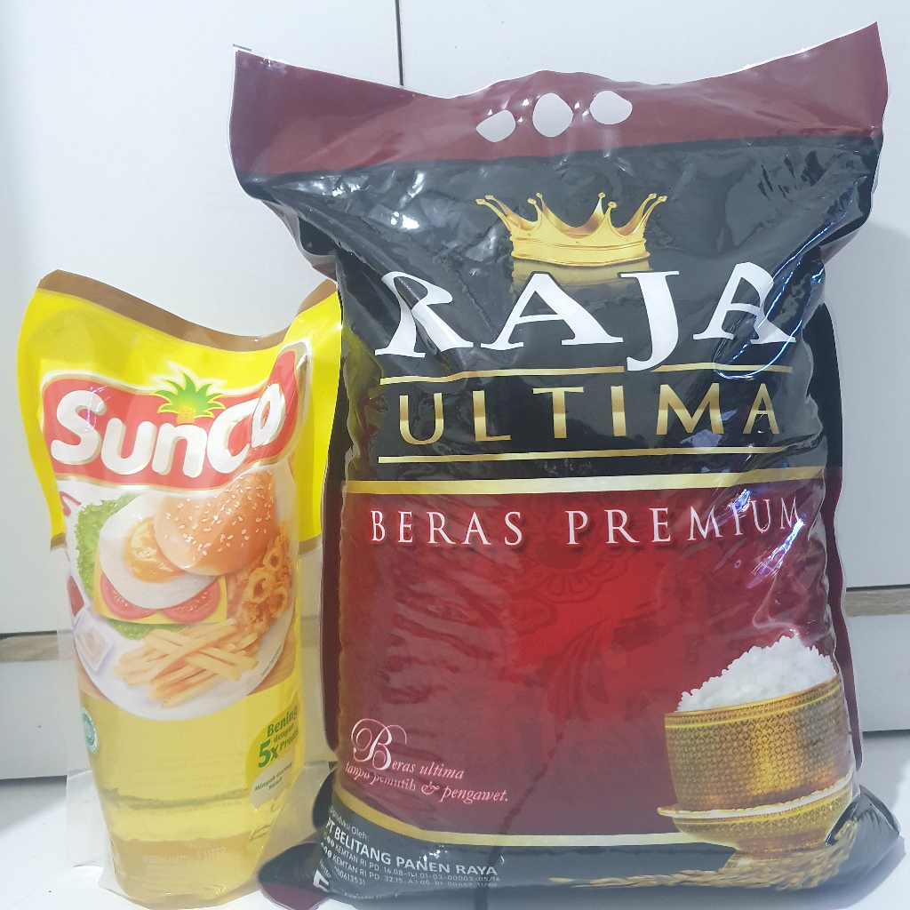 

Paket Sembako Beras Raja Ultima dan Minyak Sunco 1 liter