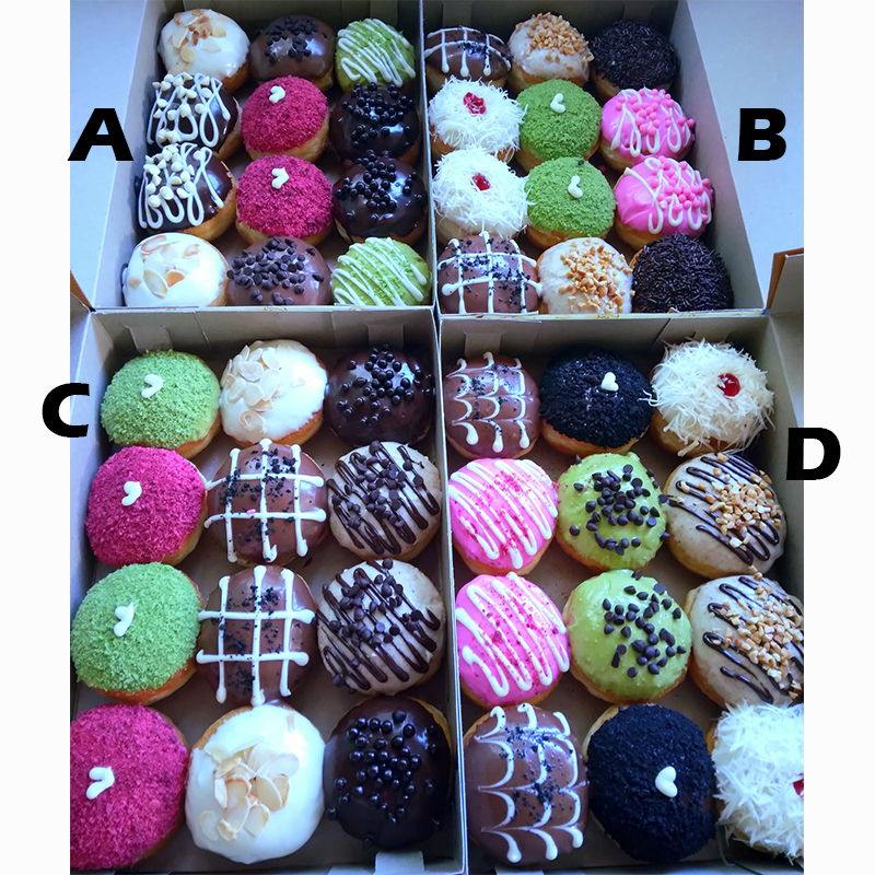 

Donat Mini Topping Campur enak lembut Promo isi 12 pcs