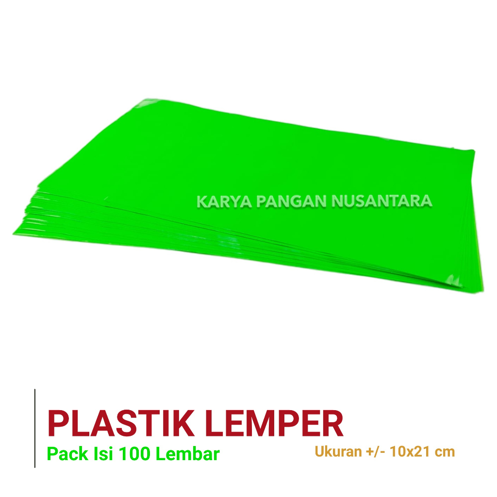 

PLASTIK LEMPER PLASTIK BUNGKUS LEMPER WARNA HIJAU POLOS PACK 100PCS