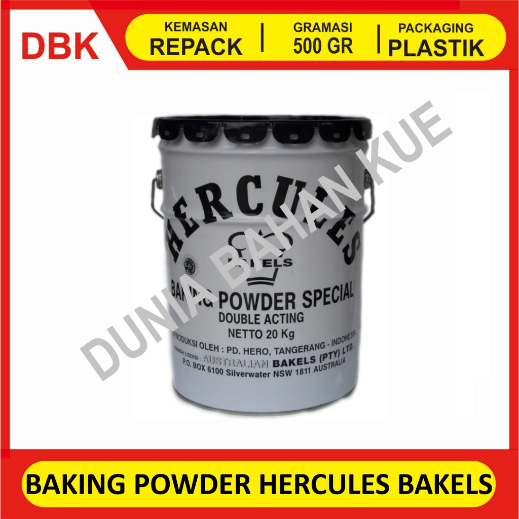 

BAKING POWDER SPECIAL HERCULES BAKELS - REPACK 500 GR / BAKING POWDER DOUBLE ACTING