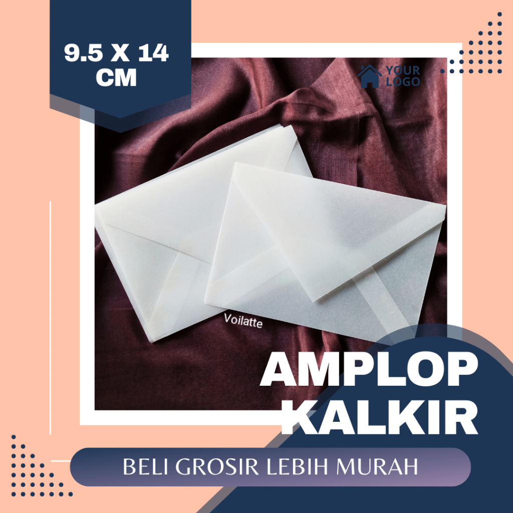 AKL057 - Amplop Kalkir Transparan Premium Undangan Pernikahan | Amplop Packaging Online Shop