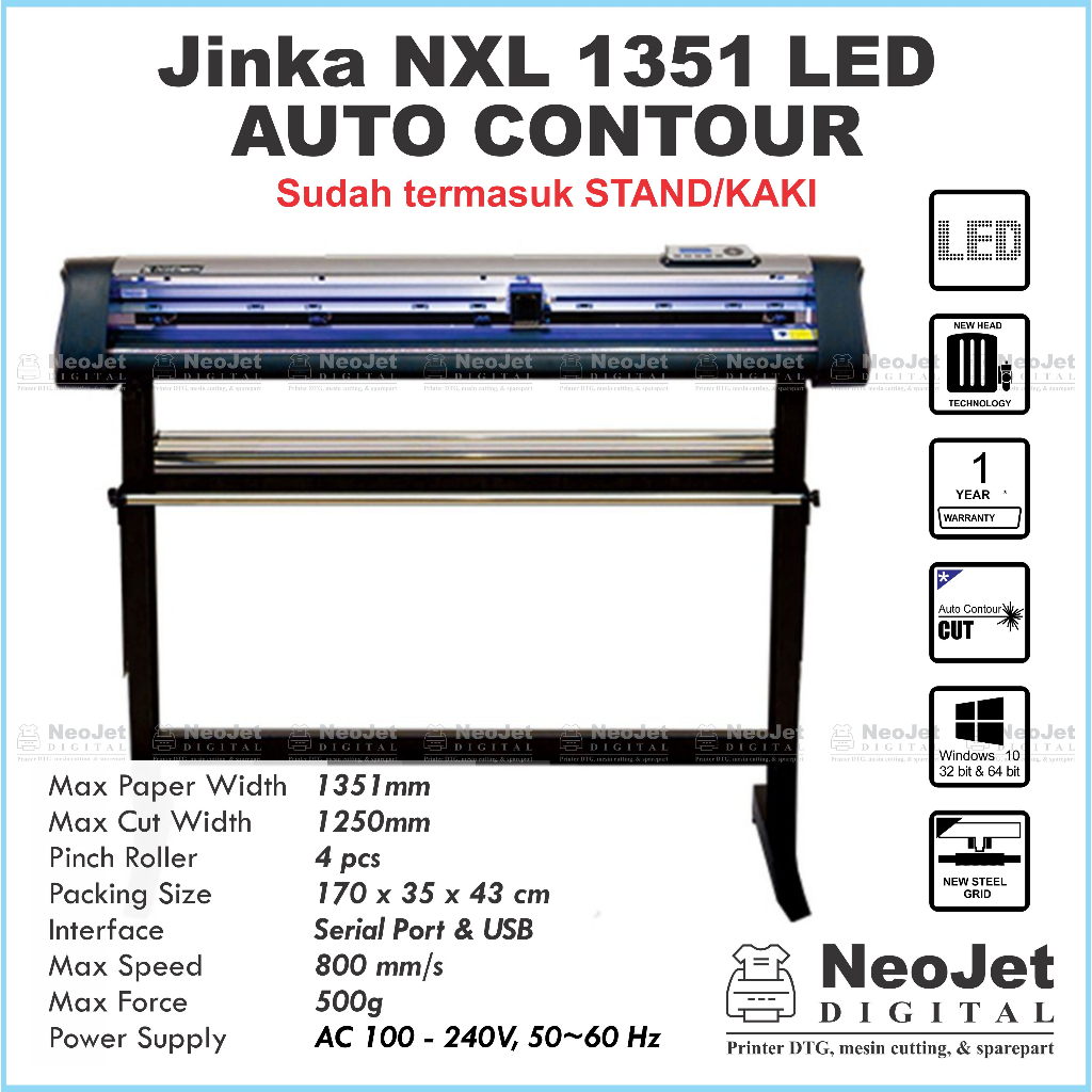 Mesin Cutting Sticker JINKA 1351 NXL  Auto Contour 120cm Cutting Plotter Terbaru
