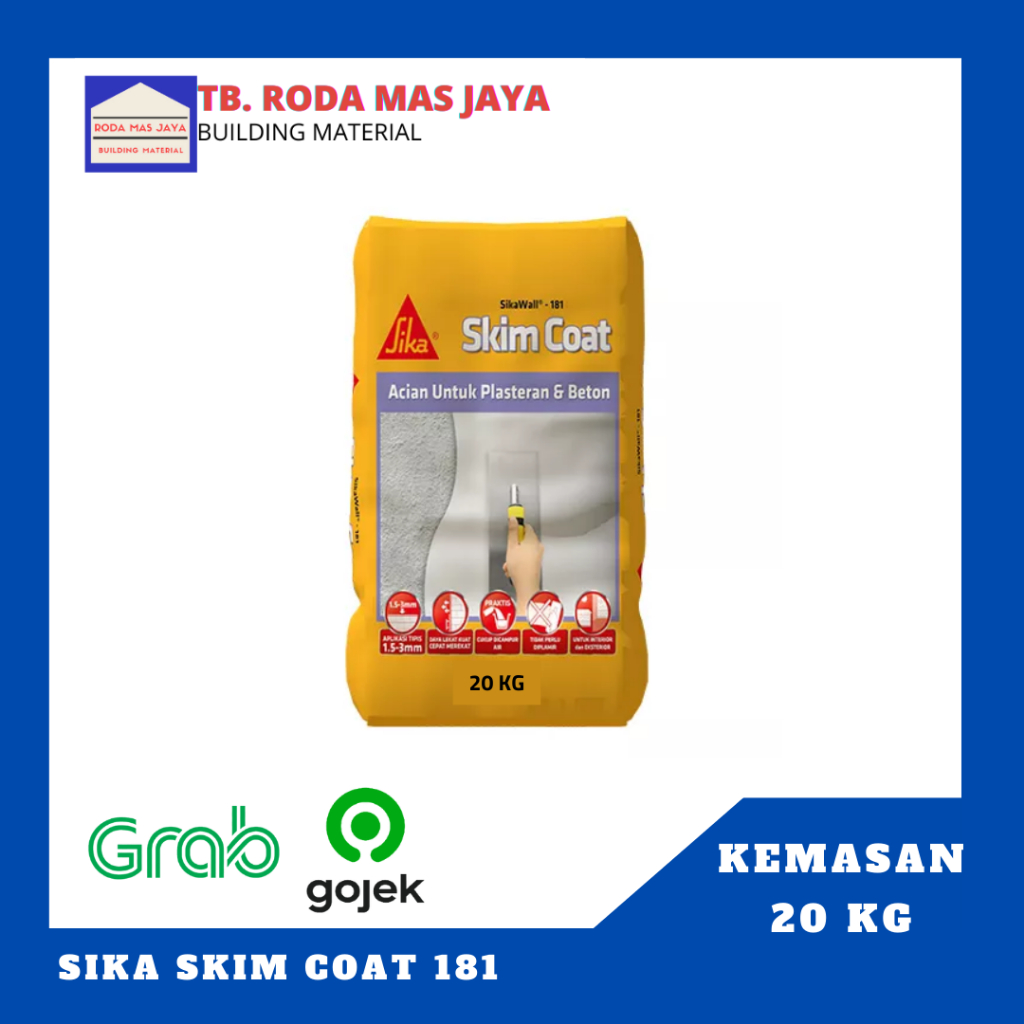 Sika Wall / 181 Skim Coat / Sika Plasteran 20kg