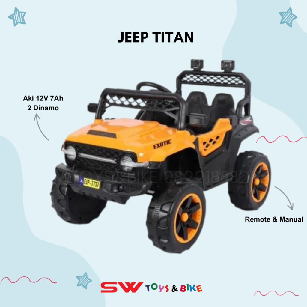 MOBILAN ANAK MOBILAN AKI EXOTIC 7737 JEEP TITAN