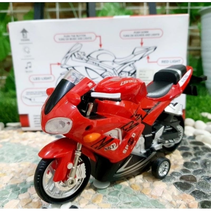 Diecast classic motor sport - miniatur motor balap - mainan edukatif