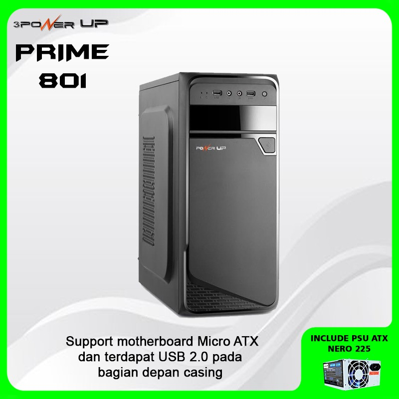 Casing PC Power Up Prime 801 ATX Free PSU2