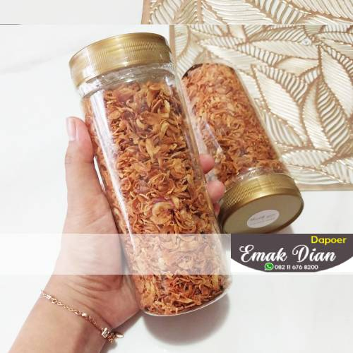 

BAWANG GORENG MURNI 120 Gr ASLI GRADE PREMIUM A++ ORIGINAL TANPA TEPUNG RENYAH GURIH KEMASAN TOPLES