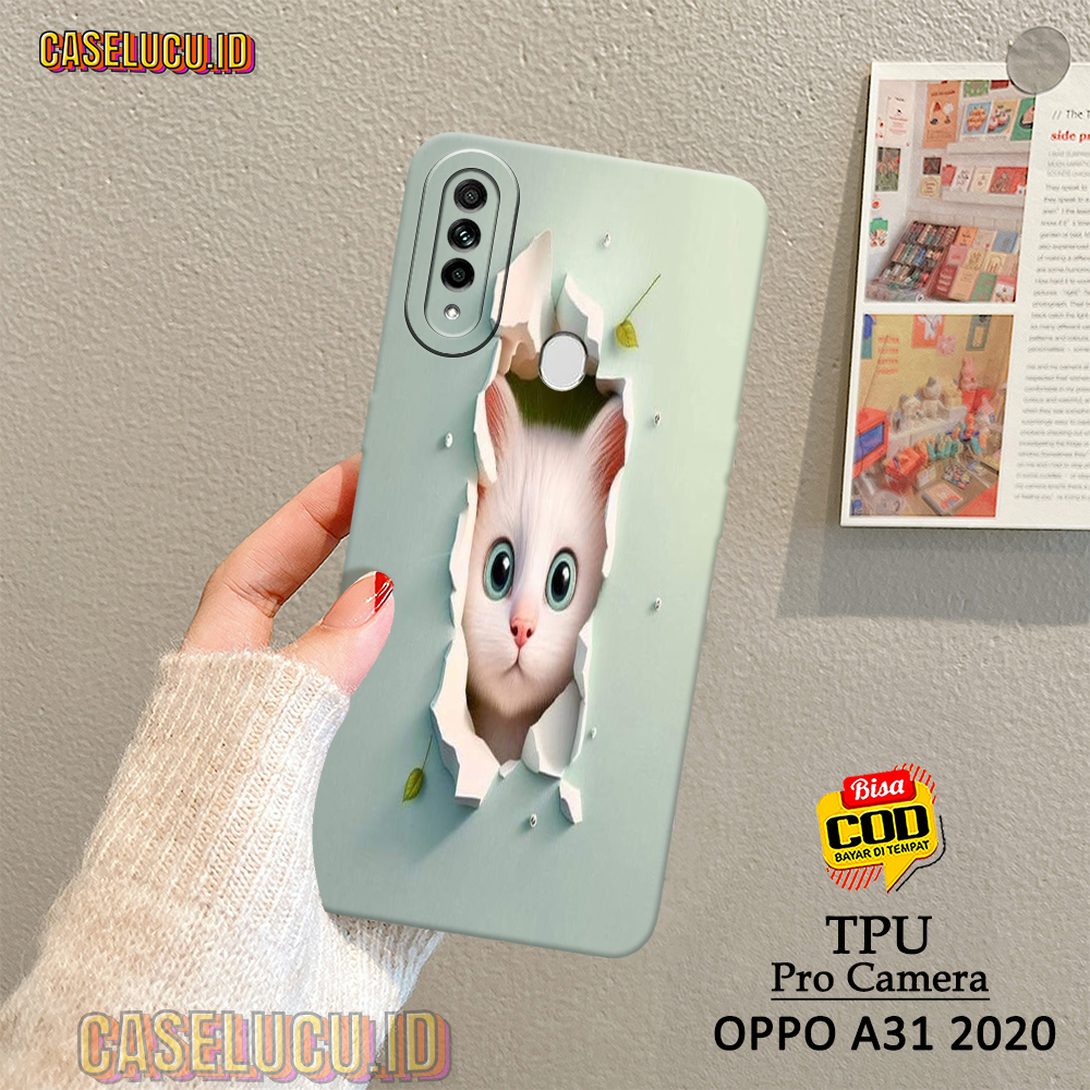 Casing Hp Oppo A31 2020 Terbaru - Fashion Case Kucing - Case Oppo A31 2020 - Soft Case Hp Oppo A31 2