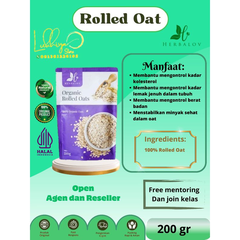 

ORGANIC ROLLED OAT 200GR BY HERBALOV