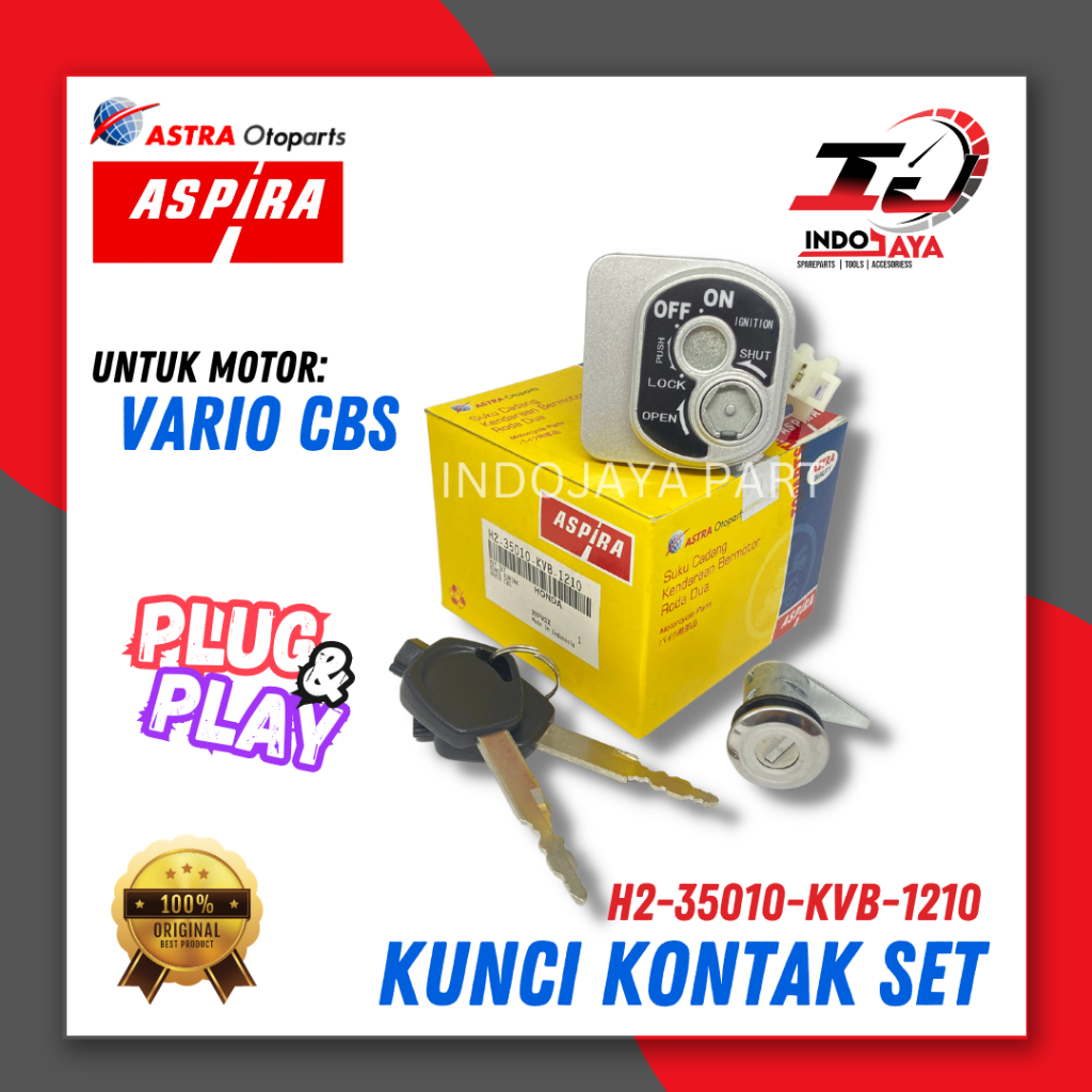 [BAYAR DI TEMPAT] KUNCI KONTAK ASSY ASPIRA VARIO CBS / KUNCI KONTAK SET + JOK / PAKET SET KUNCI KONT
