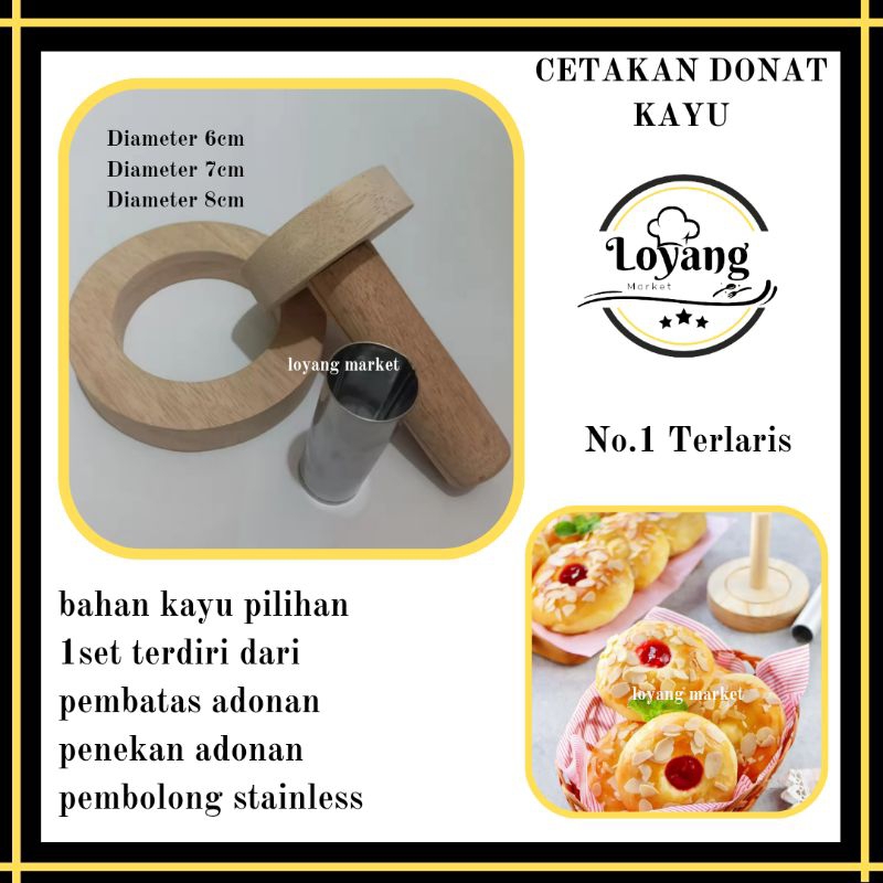 Cetakan donuts jco bahan kayu