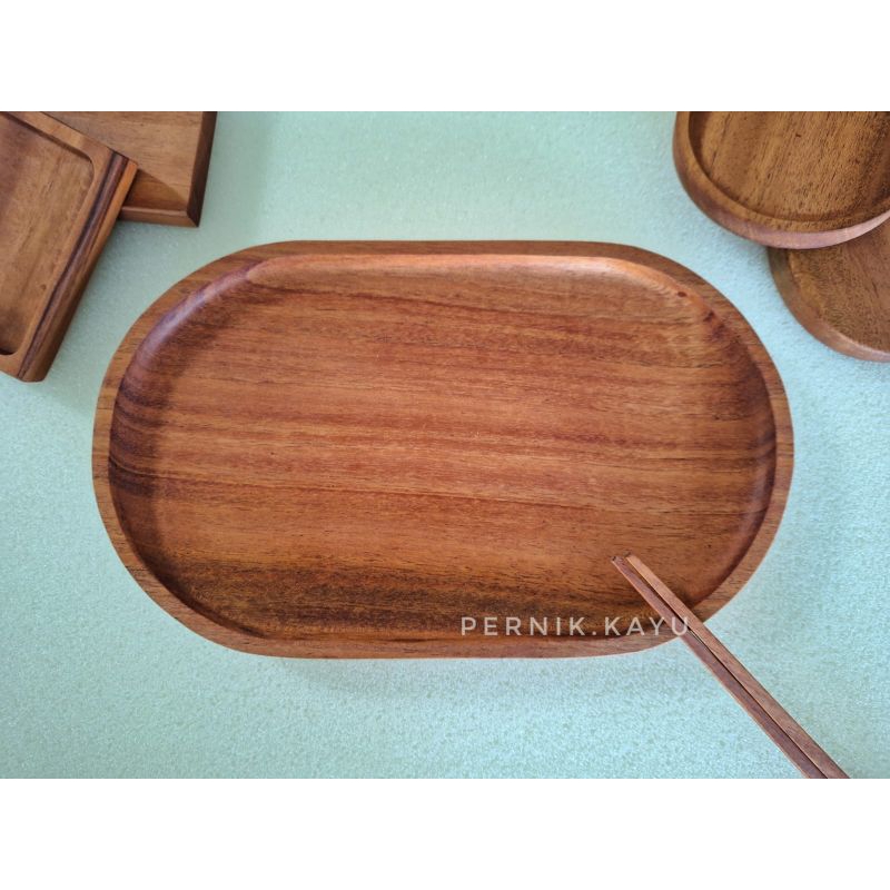 PIRING KAYU AESTHETIC-PIRING OVAL-PIRING SAJI-KQDO NIKAHAN-KADO ULANG TAHUN-SOUVENIR-HAMPERS-PERALAT