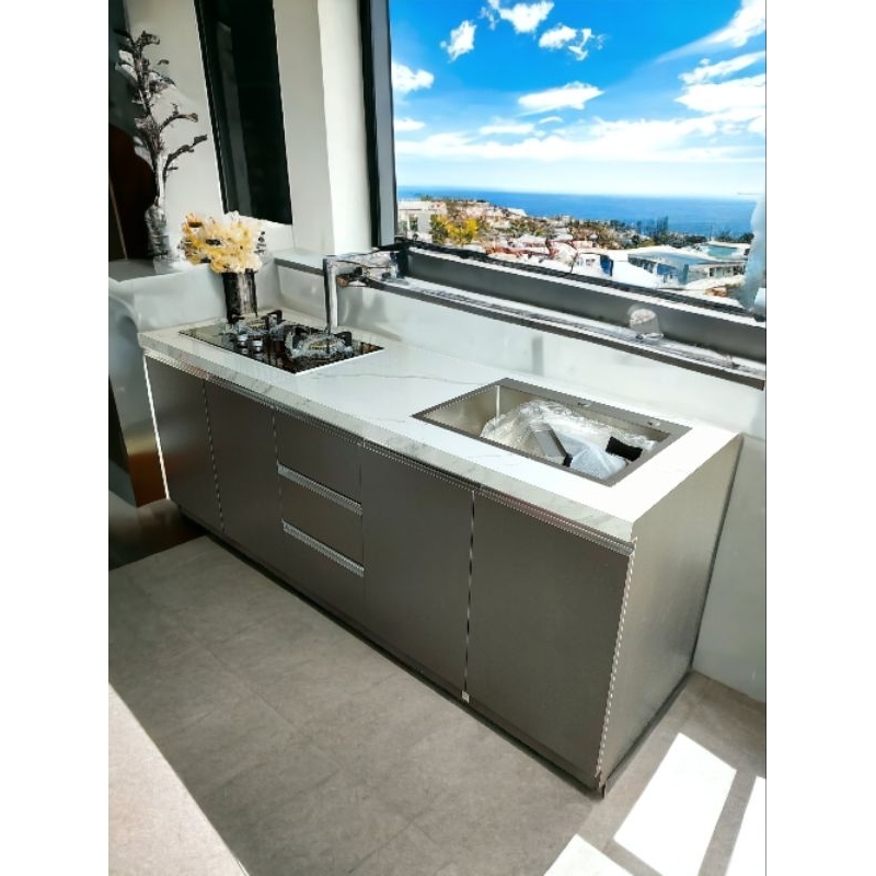 kitchen set bawah dapur + kompor tanam + sink 200cm