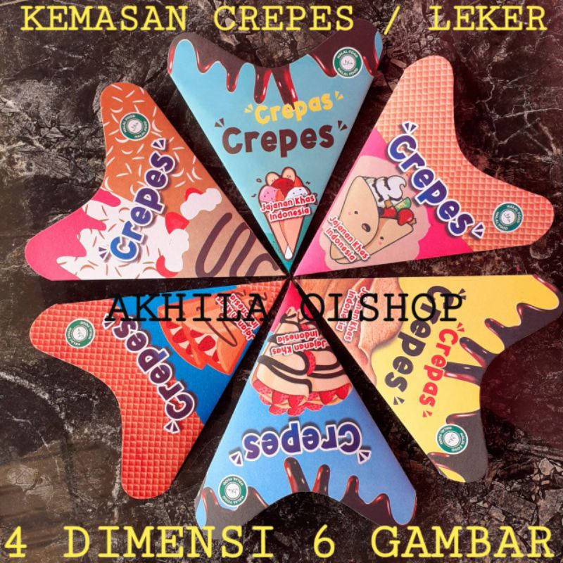 

100 lembar kertas crepes / wadah crepes / kemasan crepes / dus crepes leker