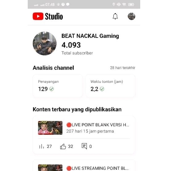 Akun Youtube 4000 Subscriber Belum Monetisasi