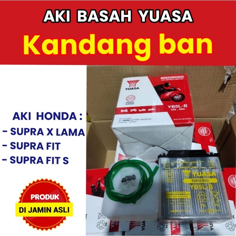 AKI BASAH YUASA UNTUK SUPRA X LAMA, FIT, FIT S (100% ORIGINAL)